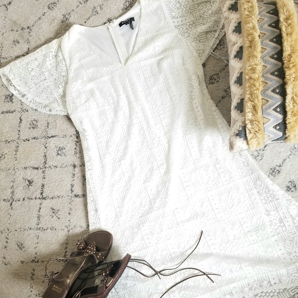 DKNY lace dress white 10 - Picture 3 of 8